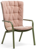 Лаунж-кресло пластиковое с подушкой Folio агава, розовый